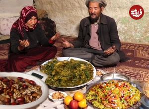 ببینید؛ غذای روستایی در افغانستان؛ پخت غذاهای سنتی با برنج، سبزی و مرغ
