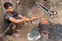 ببینید؛ فرآیند تماشایی تولید قیچی آرایشگری در کارگاهی در پاکستان