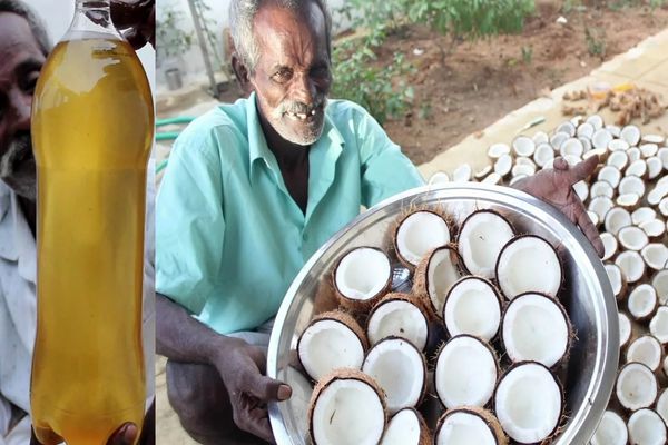 (ویدئو) یک روش آسان و سریع برای روغن گرفتن از نارگیل به شیوه پیرمرد روستایی هندی
