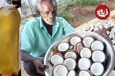 (ویدئو) یک روش آسان و سریع برای روغن گرفتن از نارگیل به شیوه پیرمرد روستایی هندی