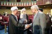 عکس/ احوالپرسی آیت الله هاشمی و جلیلی