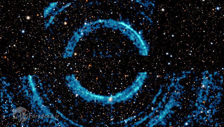 حلقه‌های عظیم پژواکِ نور در اطراف یک سیاهچاله