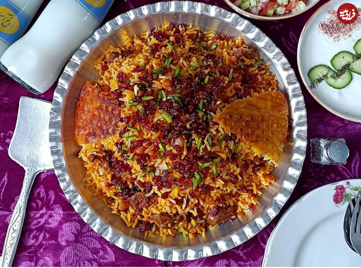 طرز تهیه قیمه شاه عباسی یا قیمه لا پلو با تهدیگ تهچینی