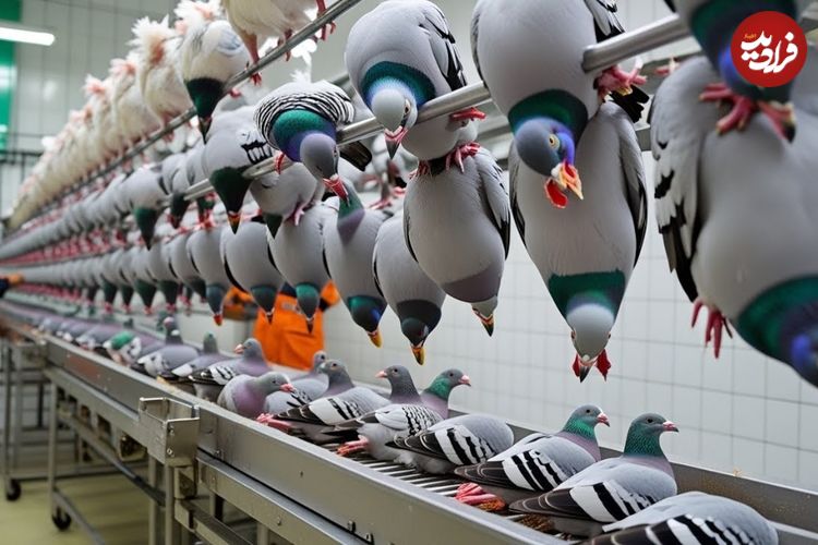 ببینید؛ مراحل پرورش میلیون ها کبوتر در آمریکا برای تولید گوشت و شرکت در مسابقات سرعتی