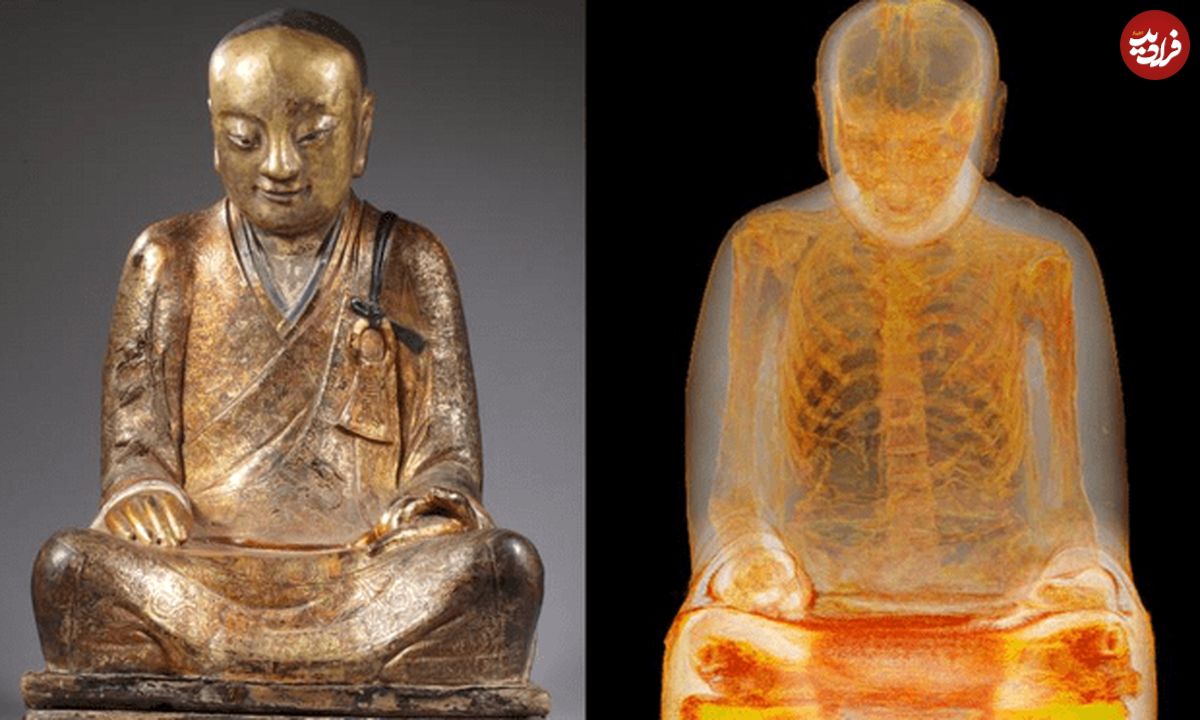 بقایای یک راهب هزارساله‌ در مجسمه