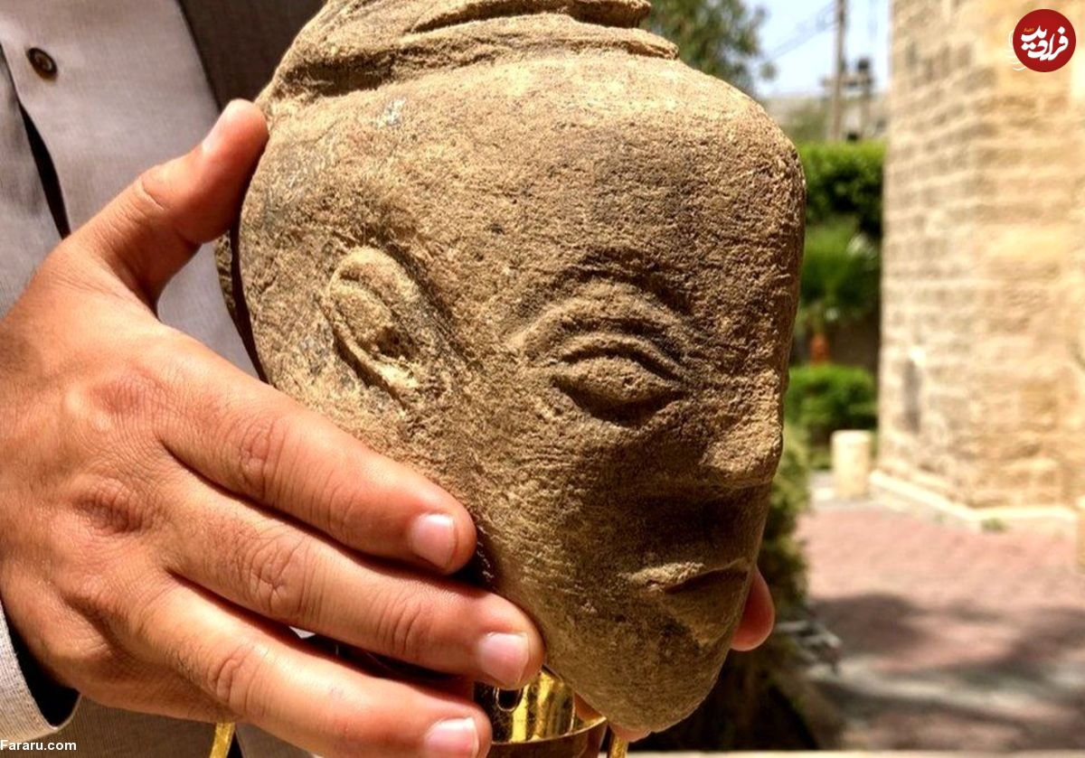 (ویدئو) کشف مجسمه ۴۵۰۰ ساله در غزه