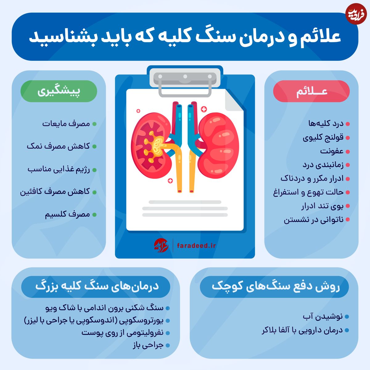 اینفوگرافی/ علائم و درمان سنگ کلیه که باید بشناسید