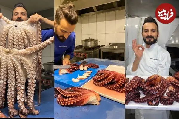 ببینید| غذای خیابانی در ترکیه؛ پخت اختاپوس به دو روش توسط سرآشپز ماهر
