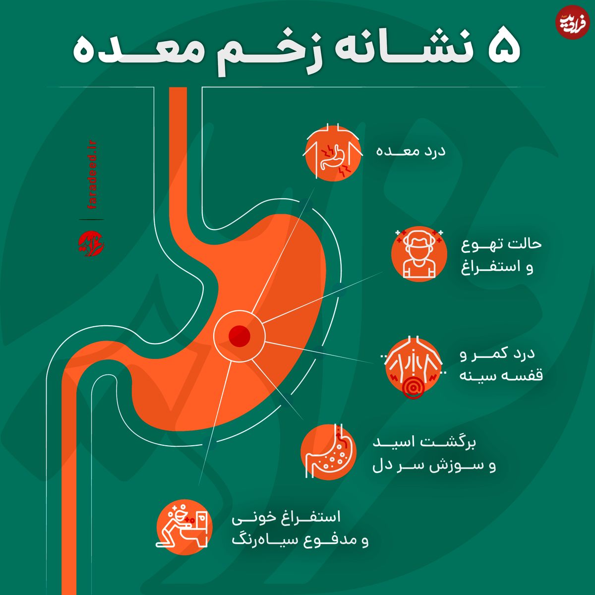 اینفوگرافی/ ۵ نشانه زخم معده