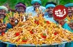 ببینید| غذای روستایی در هند؛ پخت خوراک کاری با 2500 عدد پای مرغ و پوره گوجه فرنگی
