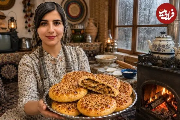 ببینید| غذای روستایی در ایران؛ مراحل پخت کلوچه فومن