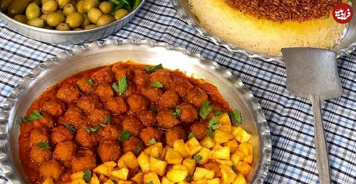 طرز تهیه یک غذای فوری با کوفته قلقلی و برنج