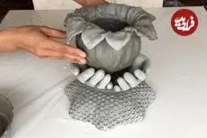 ببینید| با دستکش، پارچه و سیمان، این گلدان زیبا و متفاوت را درست کنید
