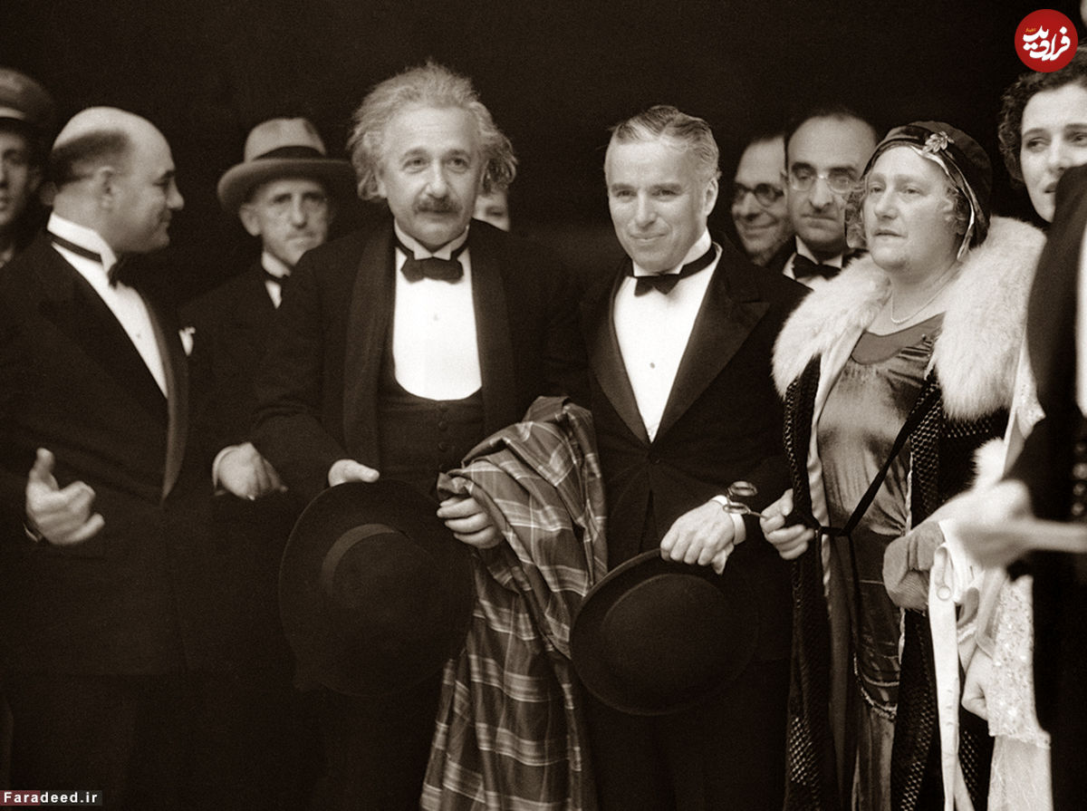 عکس نوشت/ اینشتین در افتتاحیه فیلم چاپلین