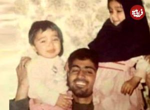 عکس| سفر زمان؛ «دختر سردار سلیمانی» در مراسم ترحیم «محمد کاسبی»