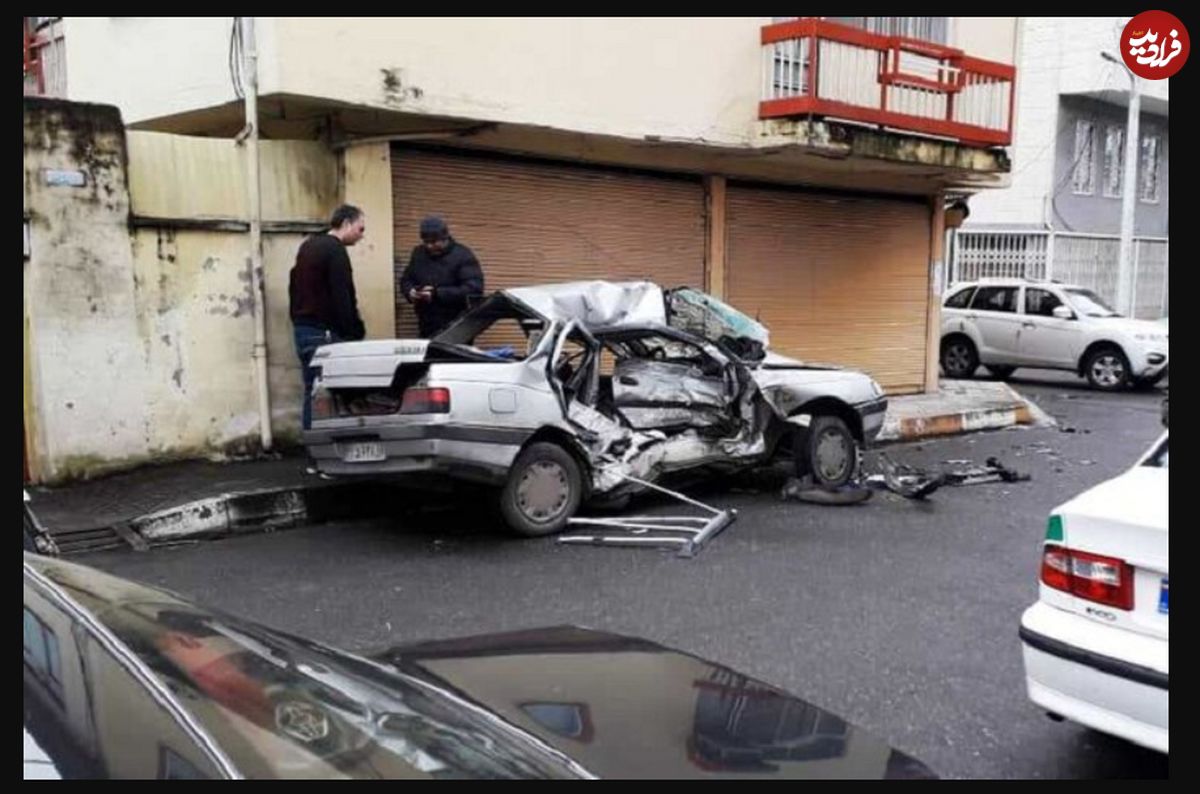 لحظه تصادف وحشتناک در شمال تهران