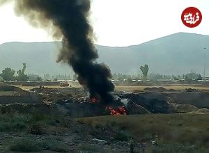 (ویدئو) ستون دود ناشی از زباله‌سوزی در آسمان رباط‌کریم