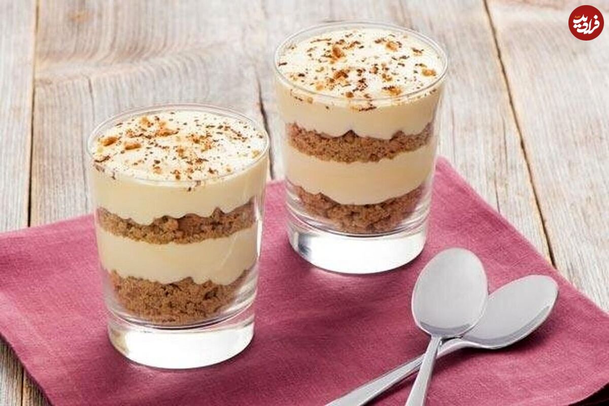 طرز تهیه دسر فنجانی با بیسکویت
