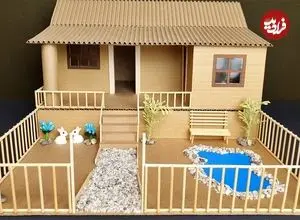 ببینید| نحوه ساخت ماکت یک خانه با مقوا به روش استاد روسی