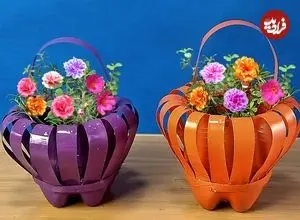 ببینید| ایده ساخت گلدان های زیبا با استفاده از بطری پلاستیکی