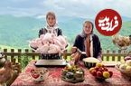 ببینید؛ غذای روستایی در گیلان؛ پخت مرغ شکم پر در تنور