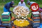 ببینید؛ غذای روستایی در هند؛ پخت املت با تخم مرغ و نان تست در طبیعت