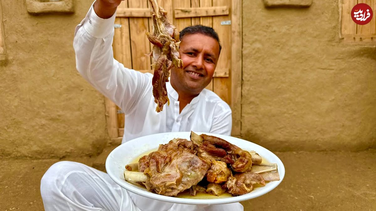 ببینید؛ غذای روستایی در پاکستان؛ پخت خوراک گوشت به روش آشپز مشهور