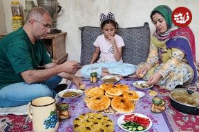 ببینید| غذای روستایی در ایران؛ پخت نان سنتی و عدسی برای صبحانه