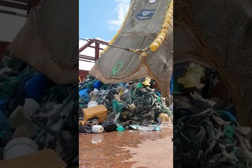 (ویدئو) غم انگیزترین رکورد جهان؛ گرفتن 11353 کیلوگرم پلاستیک با یک تور از اقیانوس!