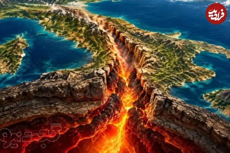 پوسته زمین در زیر ایتالیا در حال باز شدن است