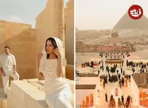 تصاویر| عروسی در قلب تاریخ: زوج لندنی اهرام جیزه را برای ۲۰ ساعت به ملک شخصی تبدیل کردند!