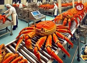 ببینید| مراحل صید میلیون ها شاه خرچنگ از آبهای سرد و فرآوری آن ها در آمریکا