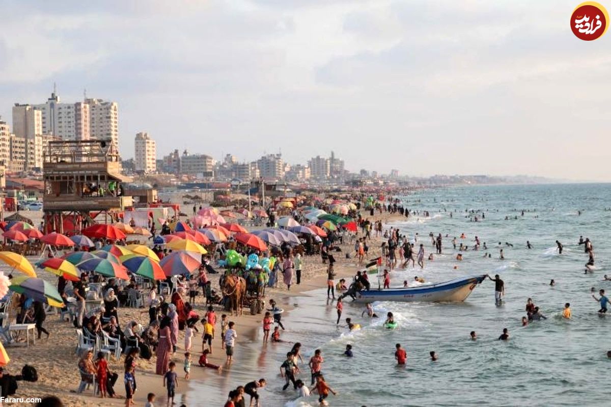 (عکس) وضعیت ساحل غزه پیش و پس از جنگ را ببینید