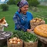 ببینید| غذای روستایی در آذربایجان؛ پخت کیک پای با ماهی قزل آلا