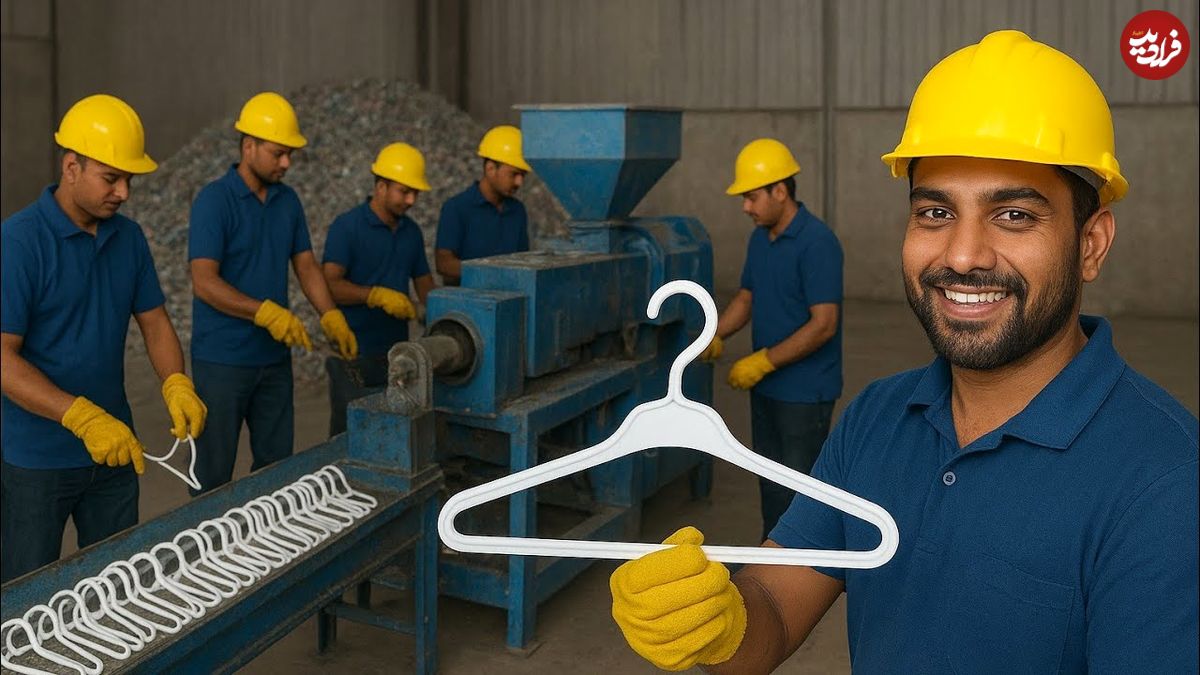 ببینید؛ مراحل جالب بازیافت ضایعات پلاستیکی و تولید چوب لباسی در پاکستان