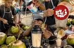 ببینید| غذای خیابانی در مالزی؛ تهیه شیک با نارگیل تازه در کوالالامپور