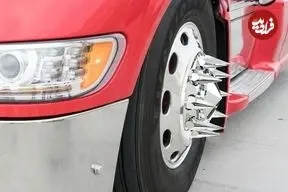 عکس| میخ‌های کرومی روی چرخ کامیون‌ها چیست؟