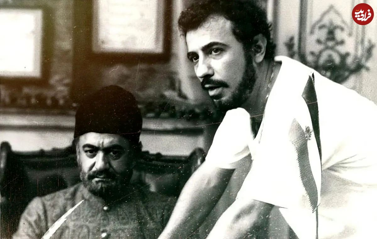 عکس؛ سفر در زمان؛ «محمدعلی کشاورز و علی حاتمی» در پشت صحنه هزاردستان؛ سال 58