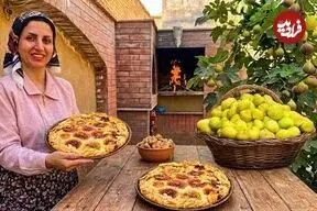 ببینید| غذای روستایی در ایران؛ برداشت انجیر از باغ و پخت کیک با آن