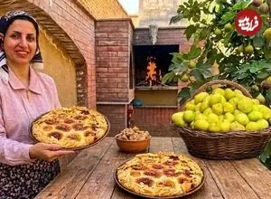 ببینید| غذای روستایی در ایران؛ برداشت انجیر از باغ و پخت کیک با آن