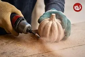 ببینید| مراحل دیدنی ساخت یک کدو تنبل سنگی توسط سنگ تراش آلمانی