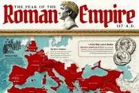 اینفوگرافی| نقشه دوران اوج روم باستان در سال ۱۱۷ میلادی با بیشترین تصرفات