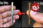 ببینید| فرآیند دیدنی ساخت یک چاقوی مینیاتوری با میخ کوچک زنگ زده!