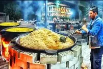 ببینید| غذای خیابانی در ازبکستان؛ پخت 600 کیلو سمرقند پلو برای مراسم عروسی در تاشکند