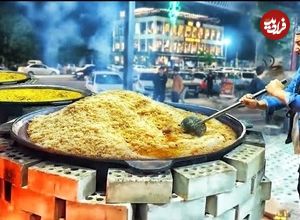 ببینید| غذای خیابانی در ازبکستان؛ پخت 600 کیلو سمرقند پلو برای مراسم عروسی در تاشکند