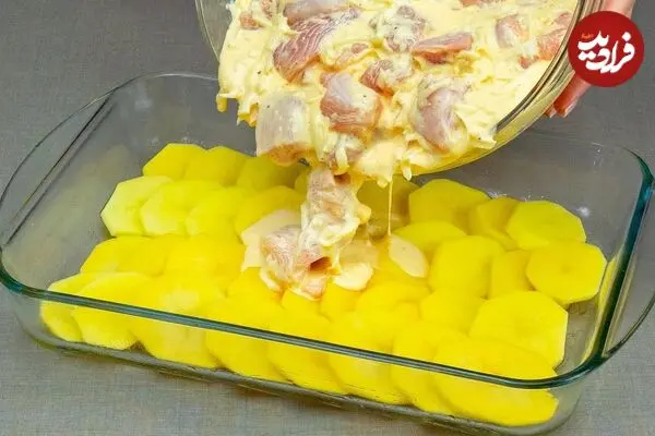 ببینید| طرز تهیه یک شام متفاوت و جدید با 3 سینه مرغ و 500 گرم سیب زمینی