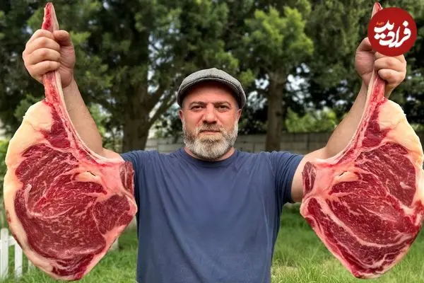 ببینید| غذای روستایی در آذربایجان؛ پخت استیک به روش آشپز اوکراینی