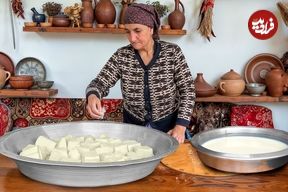 ببینید؛ غذای روستایی در آذربایجان؛ تهیه پنیر سنتی با شیر تازه گاو و پخت پیتزا
