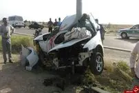 (عکس) برخورد مرگبار سمند با پایه پل