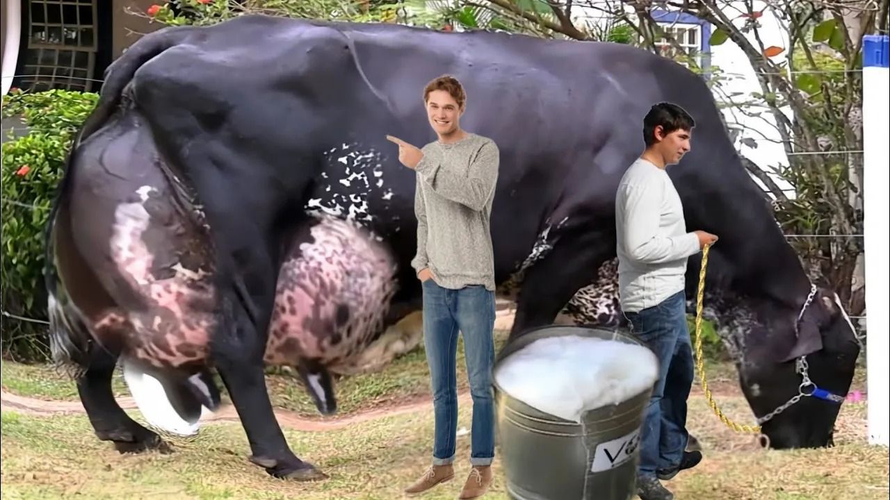 (ویدئو) شیرده ترین گاو جهان؛ این گاو در ماه 57 میلیون تومان شیر تولید می کند!